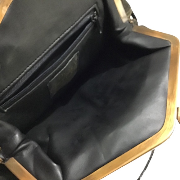 Fancy Nancy Handbag Patterned Fabric Scrolled Decorative Metal Purse - Picture 3 of 13